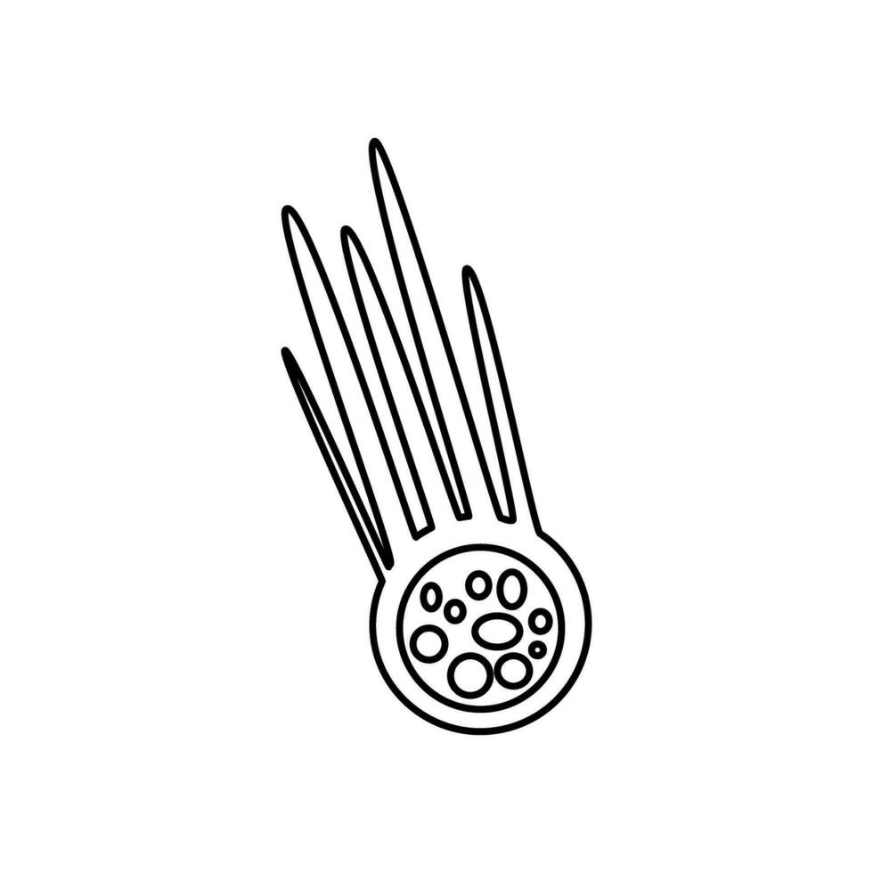 cometa icona vettore. asteroide illustrazione cartello. meteorite simbolo. cosmo logo. vettore