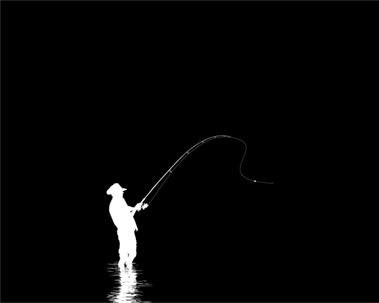 pescatore uomo silhouette, per arte illustrazione, pittogramma, sito web, logo genere o grafico design elemento. vettore illustrazione