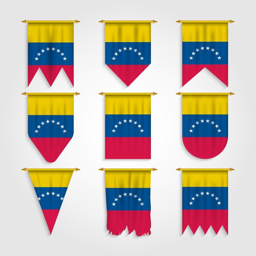 bandiera venezuela in diverse forme vettore