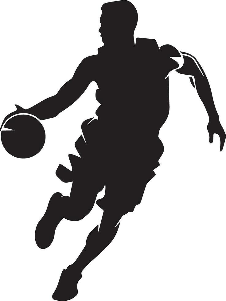 pallacanestro giocatore vettore silhouette, un' pallacanestro giocatore giocando su il campo 6