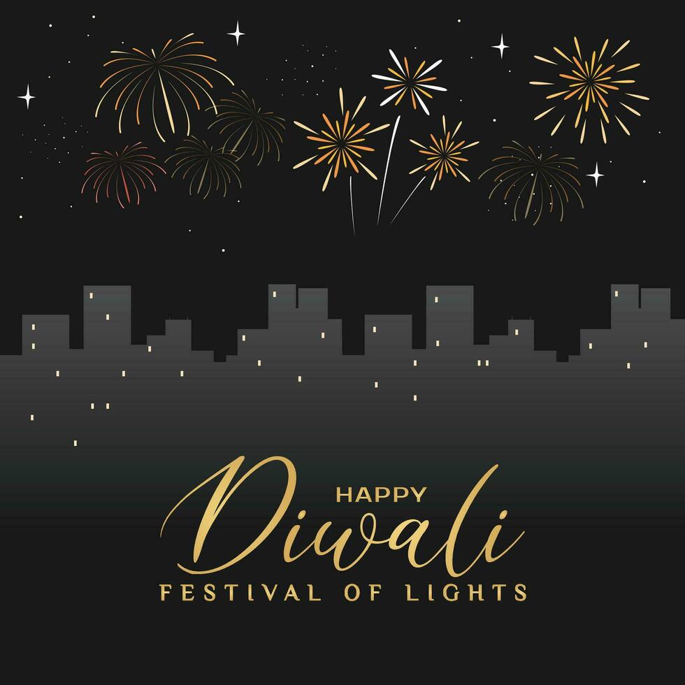 felice poster di diwali vettore