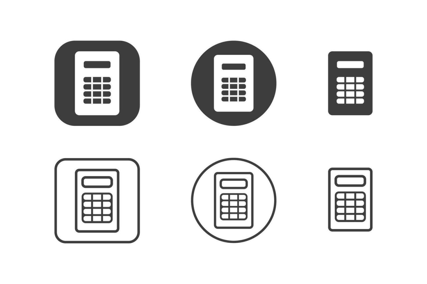 calcolatrice icona design 6 variazioni. isolato su bianca sfondo. vettore