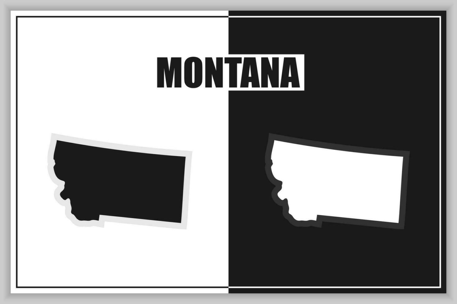 piatto stile carta geografica di stato di Montana, Stati Uniti d'America. Montana schema. vettore illustrazione