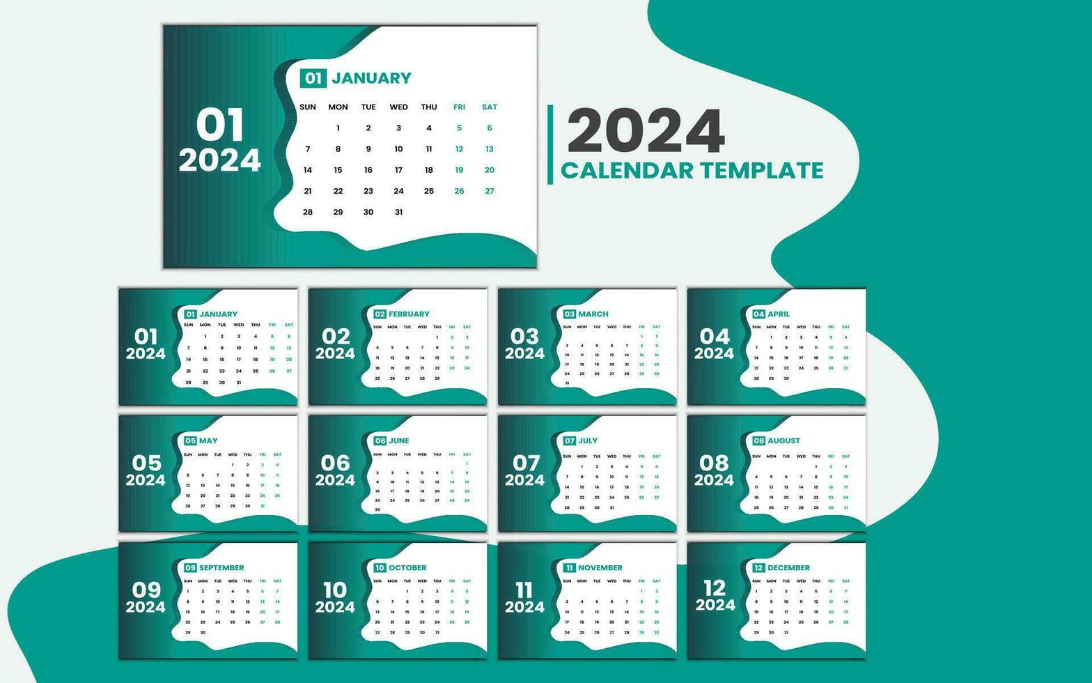 creativo e semplice calendario modello design. vettore