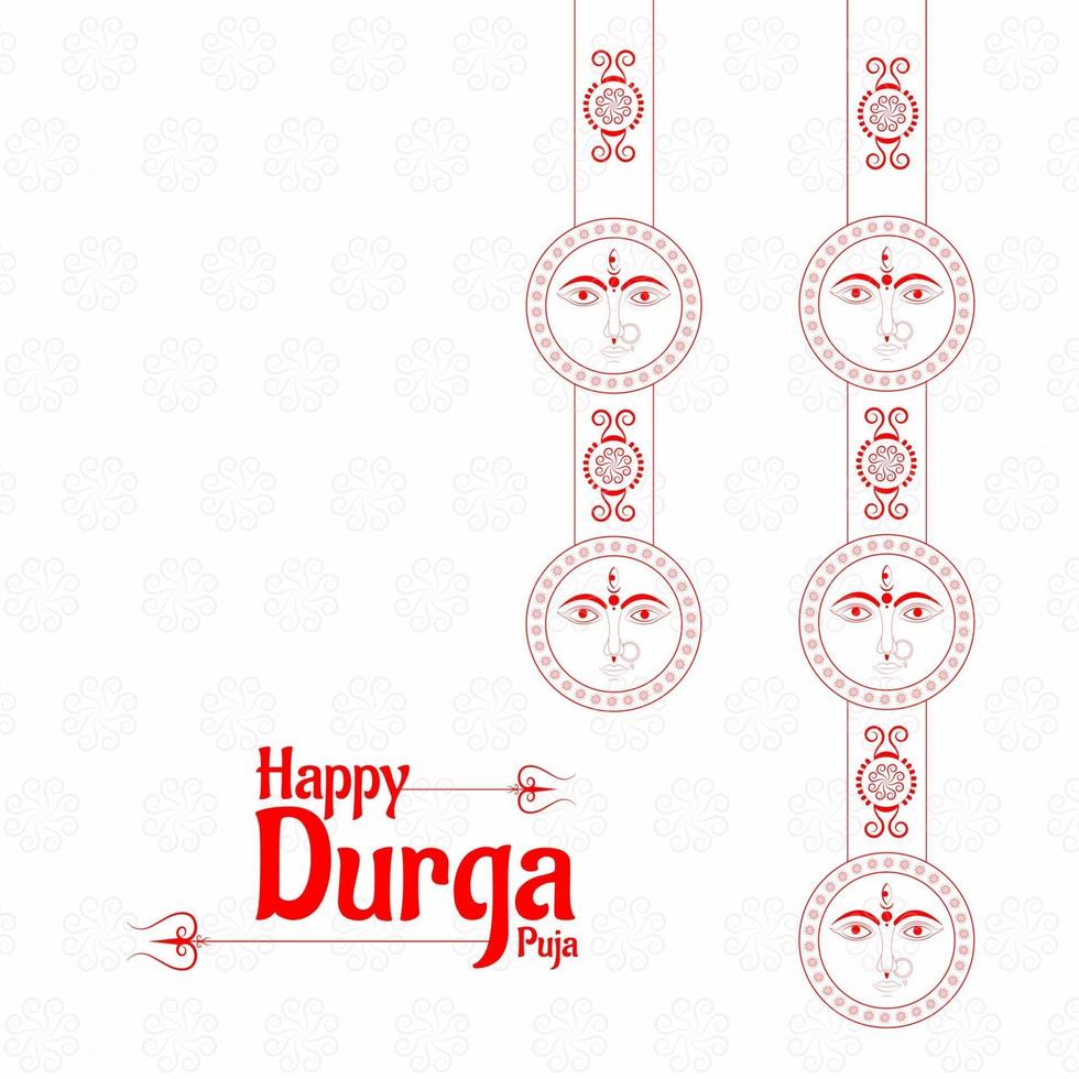 nuovo design del modello di social media durga puja. illustrazione del viso di Durga vettore