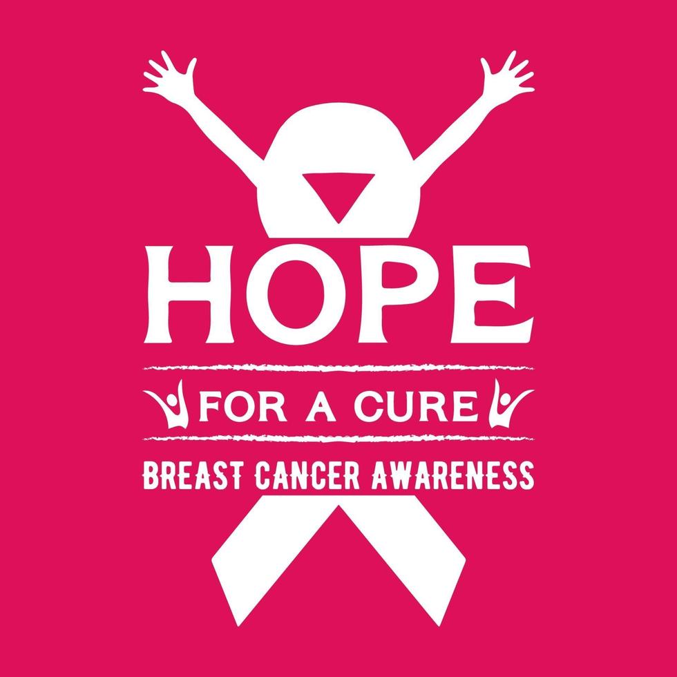 speranza per una cura magliette di sensibilizzazione sul cancro al seno vettore