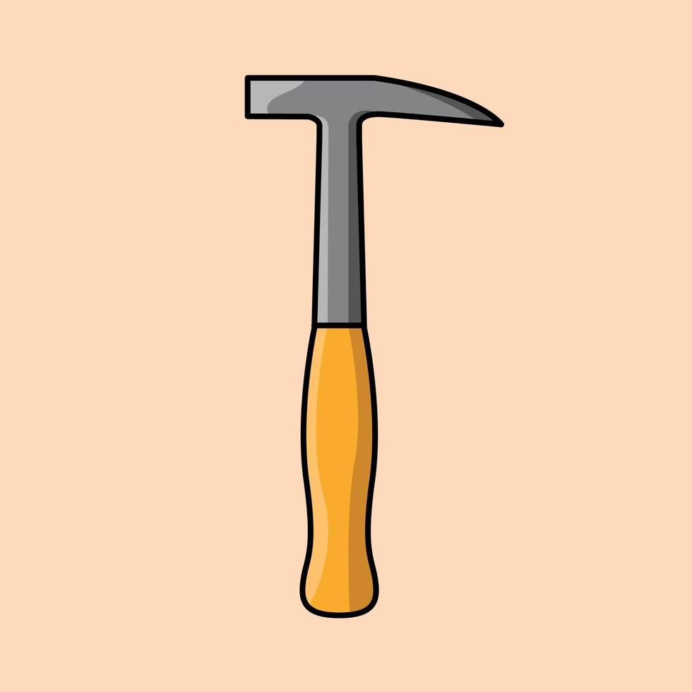 illustrazione dell'icona di vettore del fumetto del martello del cercatore d'oro