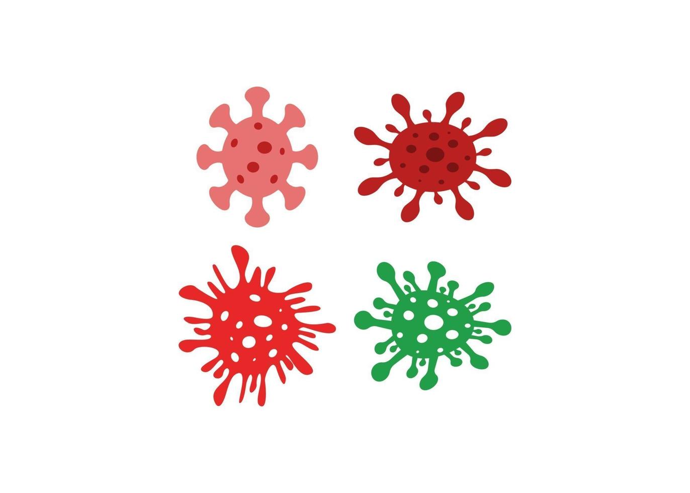modello di progettazione set di icone di virus vettore