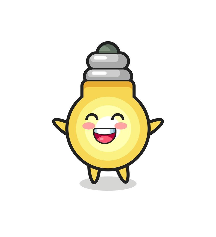 personaggio dei cartoni animati felice della lampadina del bambino vettore