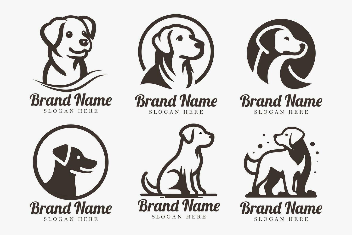 vettore testa di cane logo icona design