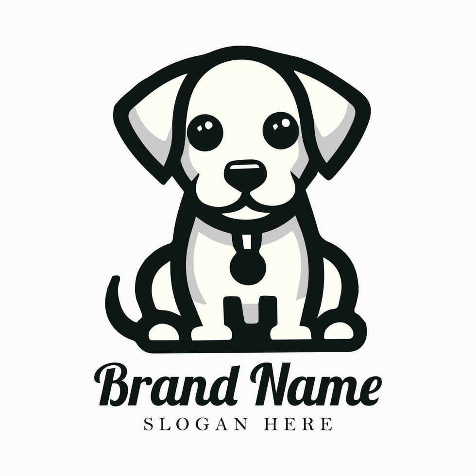 vettore illustrazione di carino cane logo design modello