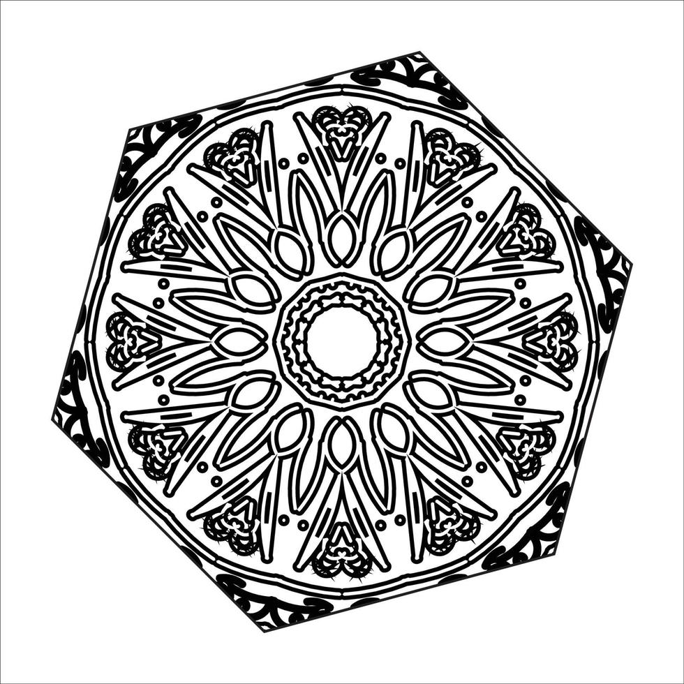 mandala per libro da colorare. ornamenti decorativi rotondi vettore