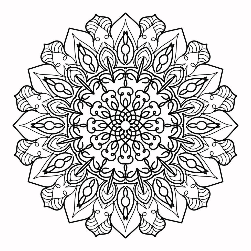 mandala per libro da colorare. ornamenti decorativi rotondi vettore