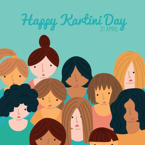 Donne che celebrano il giorno di Kartini vettore