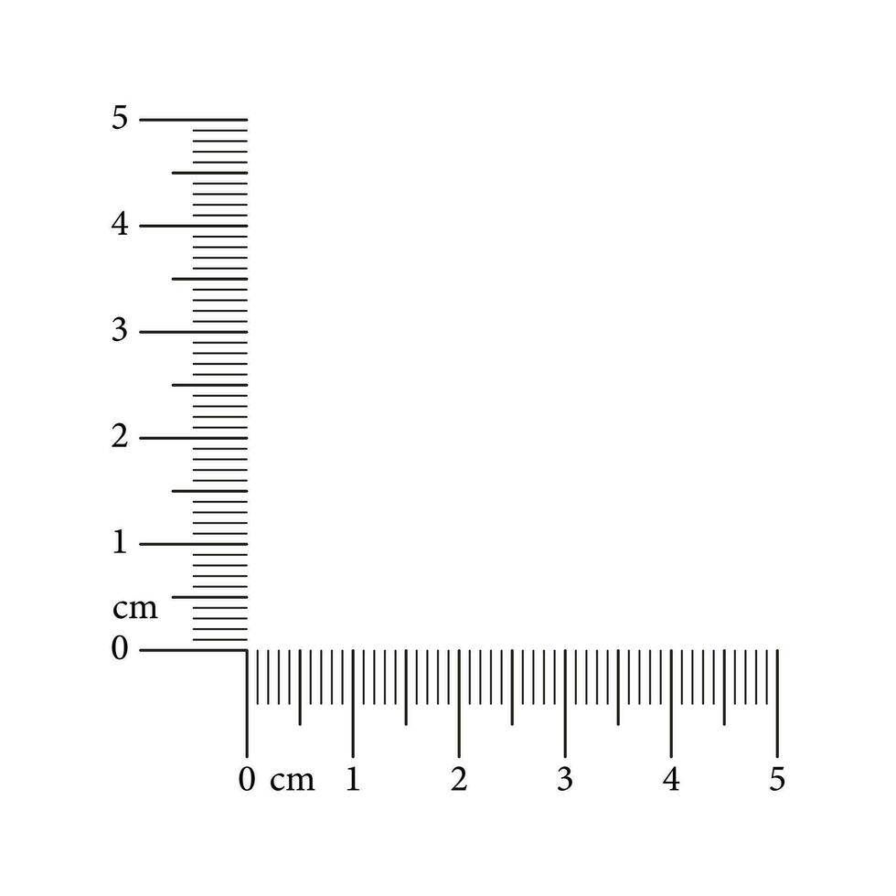 angolo righello a partire dal 0 per 5 centimetro. misurazione attrezzo modello. vettore illustrazione isolato su bianca sfondo.