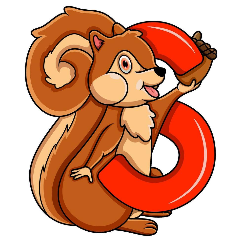 illustrazione di S lettera per scoiattolo vettore