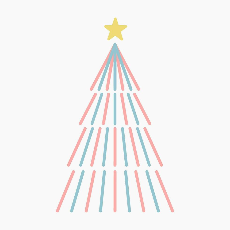 un' vario impostato di carino neon leggero Natale albero con bello decorazione piatto vettore illustrazione isolato a partire dal sfondo. allegro Natale e contento nuovo anno.