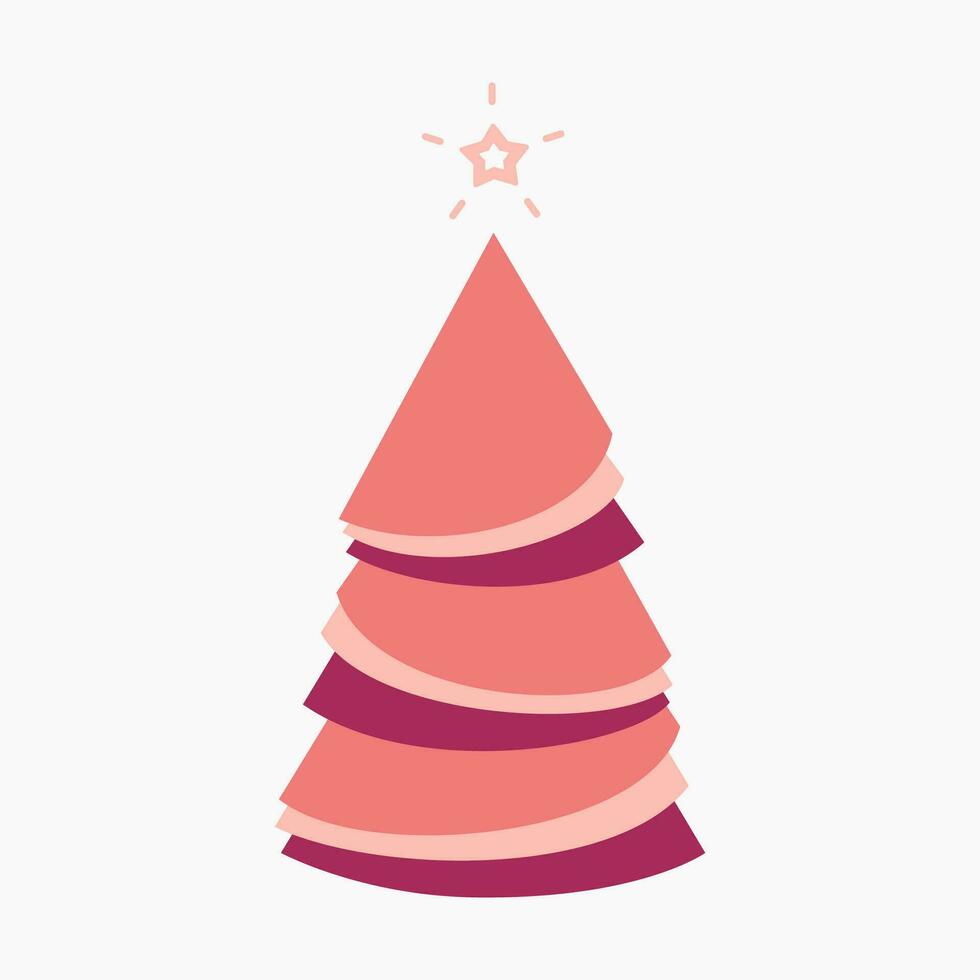un' vario impostato di carino Natale albero con bello decorazione piatto vettore illustrazione isolato su bianca sfondo. allegro Natale e contento nuovo anno