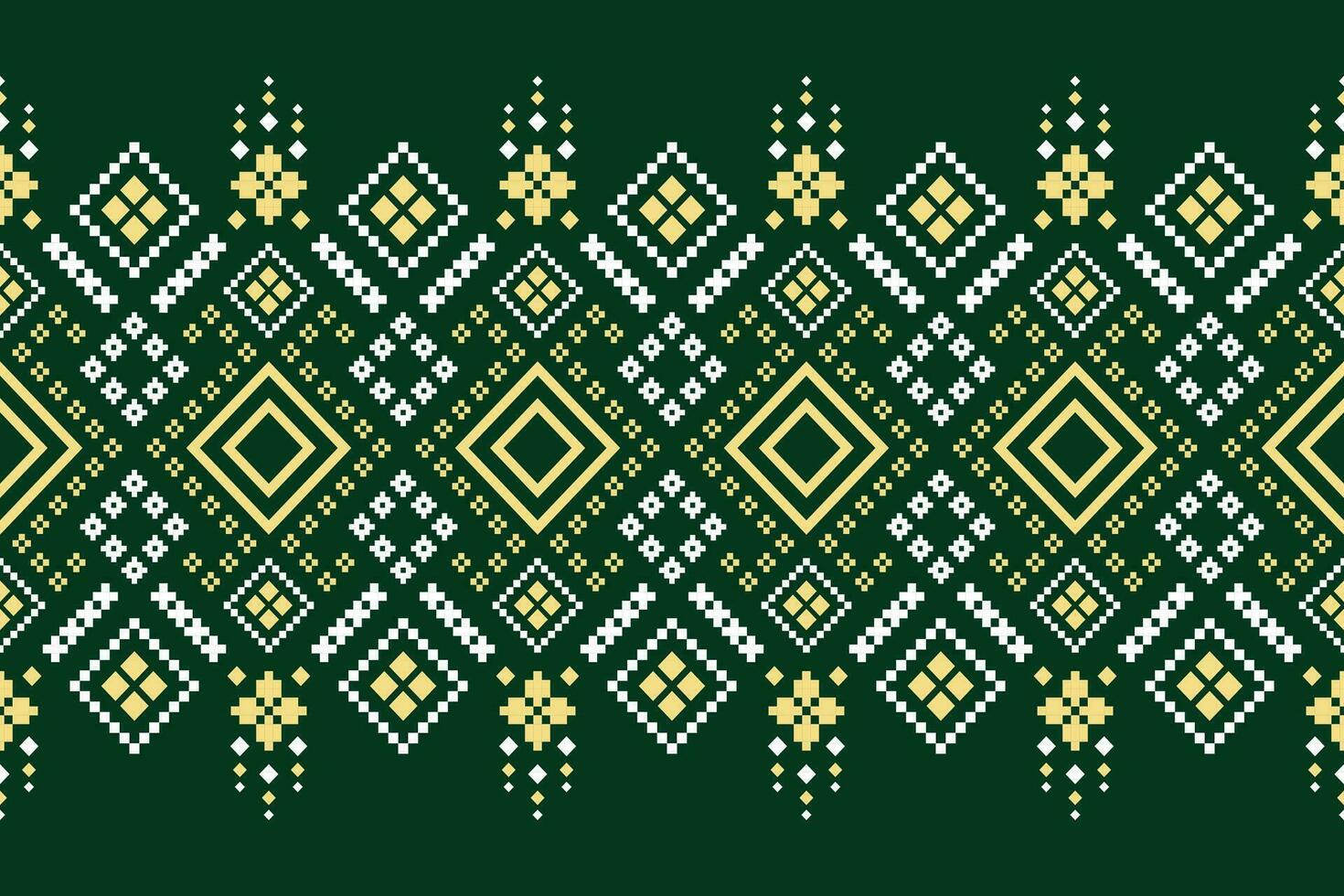 verde attraversare punto colorato geometrico tradizionale etnico modello ikat senza soluzione di continuità modello confine astratto design per tessuto Stampa stoffa vestito tappeto le tende e sarong azteco africano indiano indonesiano vettore