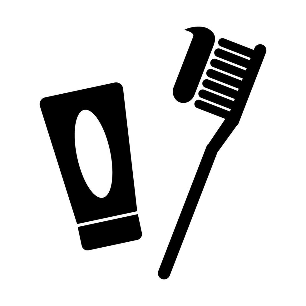 dentifricio e spazzolino silhouette icona. dentale cura icona. vettore. vettore