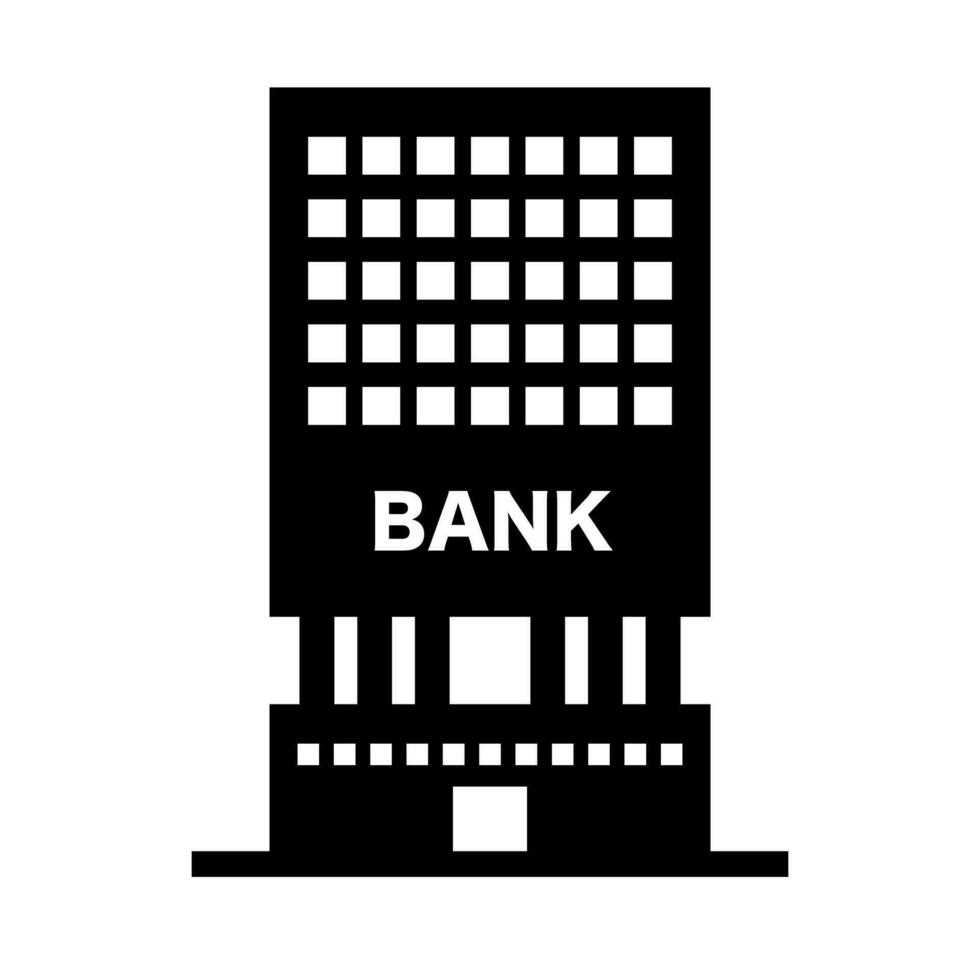 banca ufficio Torre silhouette icona. vettore. vettore