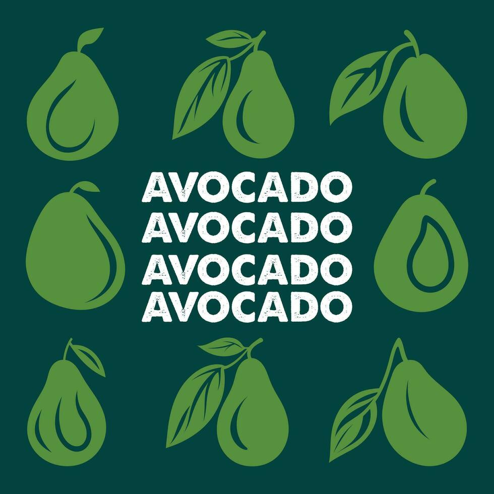 cremoso verde diletto avocado vettore silhouette