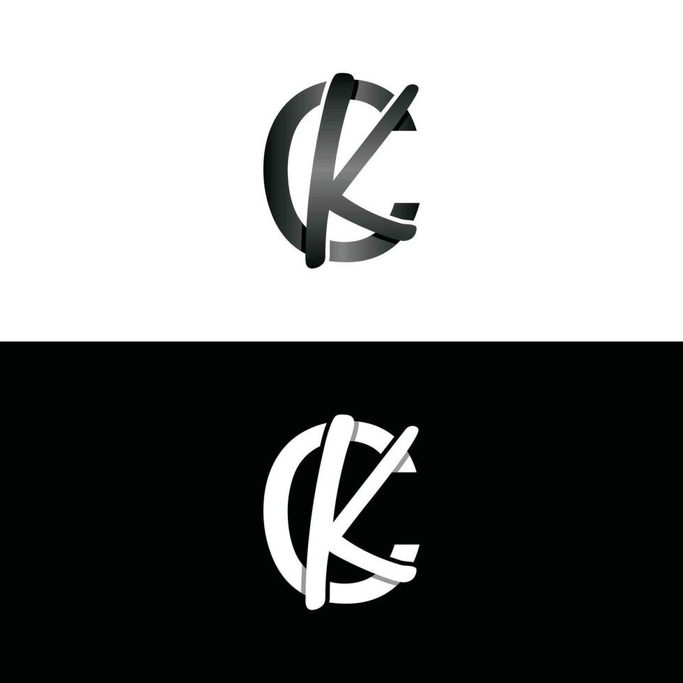 lettera ck lusso moderno monogramma logo vettore disegno, logo iniziale vettore marchio elemento grafico illustrazione design modello