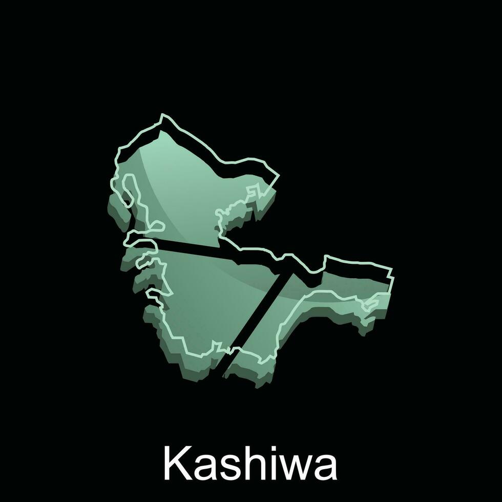 carta geografica città di kashiwa disegno, alto dettagliato vettore carta geografica - Giappone vettore design modello