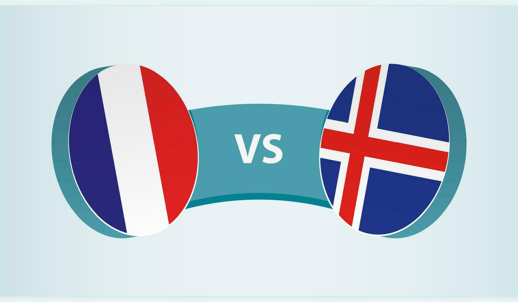Francia contro Islanda, squadra gli sport concorrenza concetto. vettore