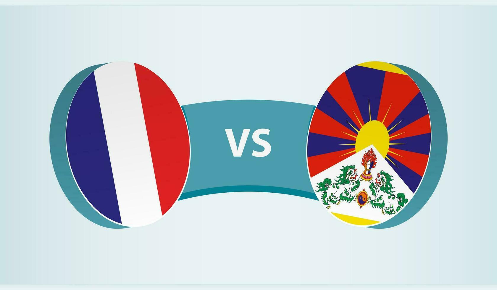 Francia contro Tibet, squadra gli sport concorrenza concetto. vettore