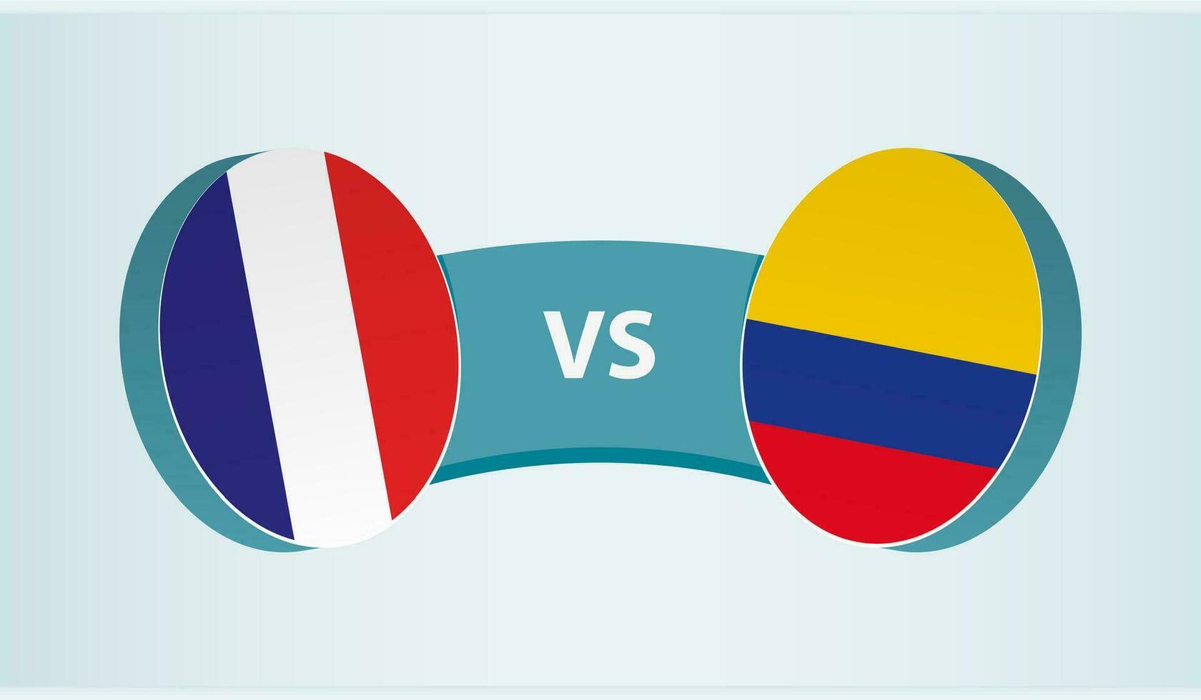Francia contro Colombia, squadra gli sport concorrenza concetto. vettore