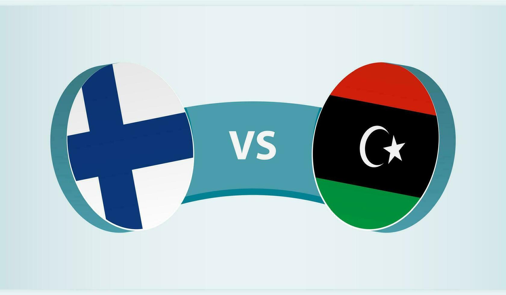 Finlandia contro Libia, squadra gli sport concorrenza concetto. vettore