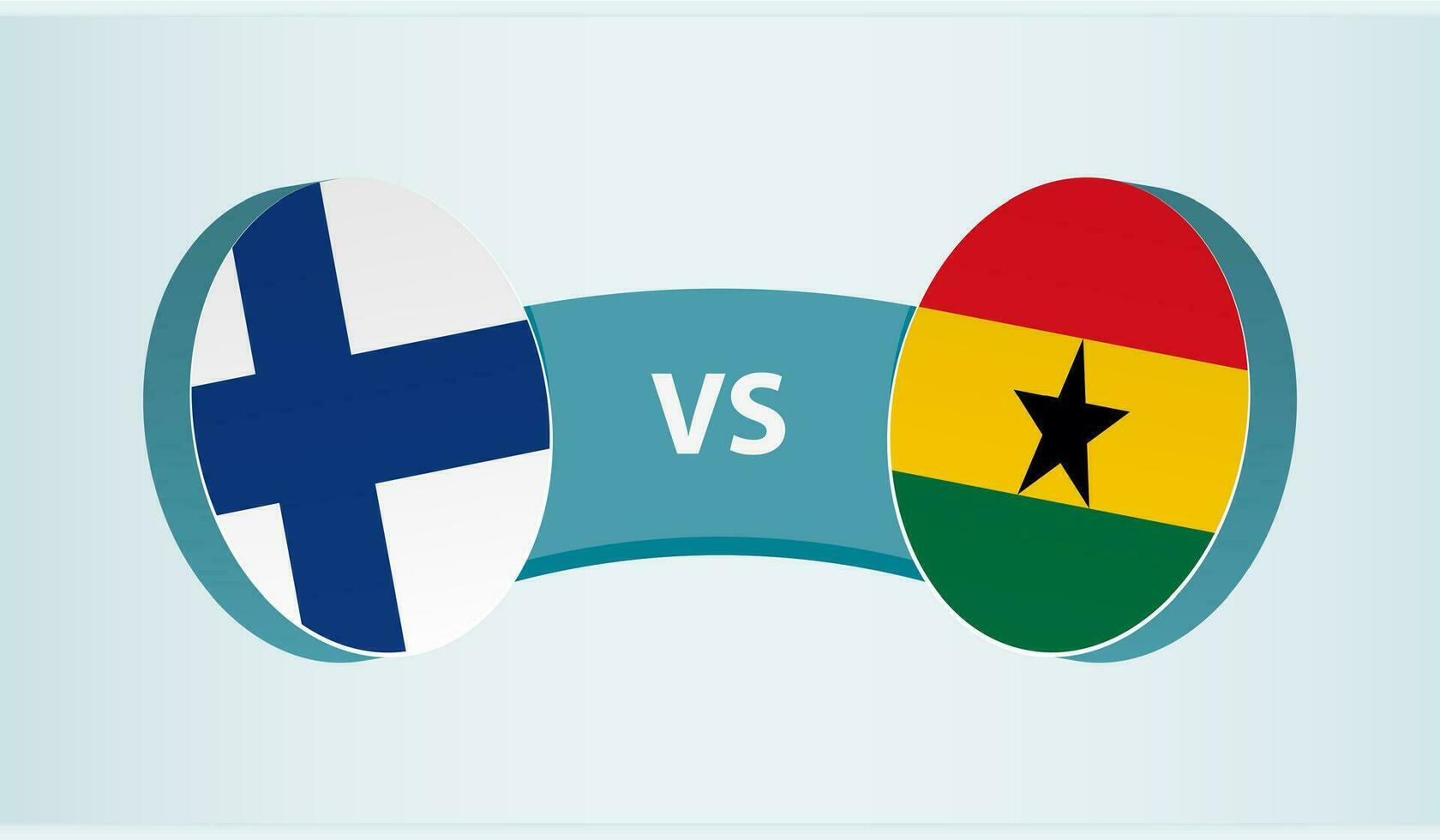 Finlandia contro Ghana, squadra gli sport concorrenza concetto. vettore
