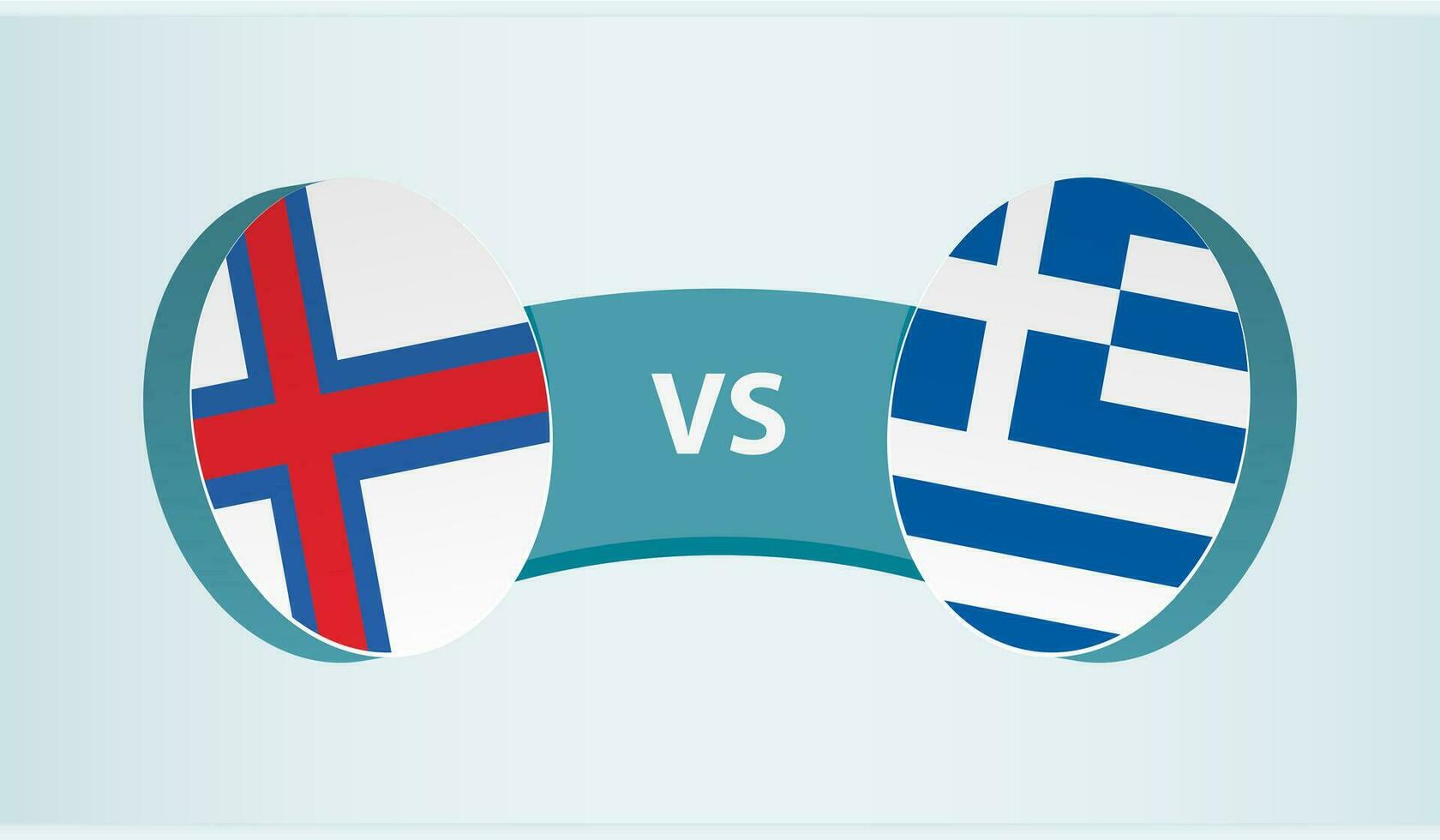 Faroe isole contro Grecia, squadra gli sport concorrenza concetto. vettore