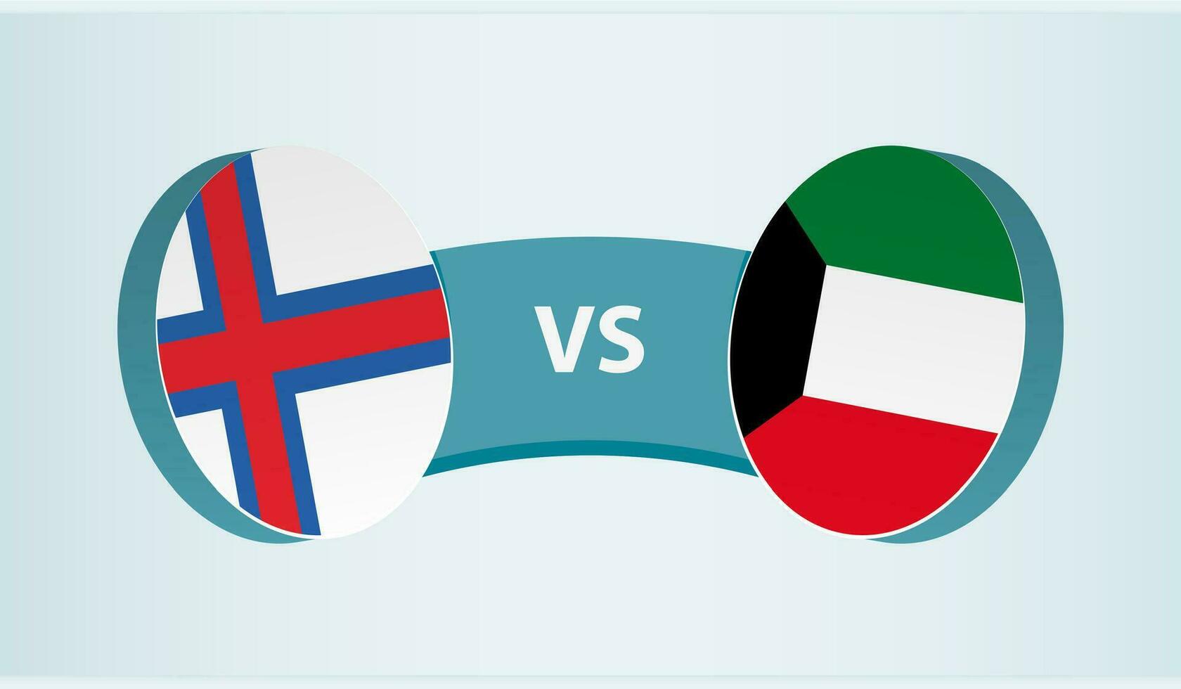 Faroe isole contro Kuwait, squadra gli sport concorrenza concetto. vettore