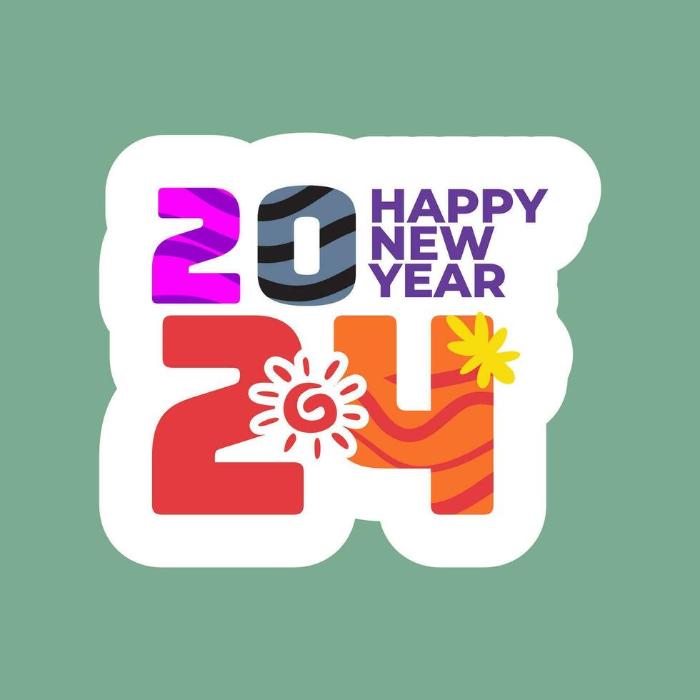 contento nuovo anno 2024. nuovo anni vigilia festa 2024. nuovo anno saluto carte con famiglia, amici e parenti siamo Di Più significativo e divertimento vettore