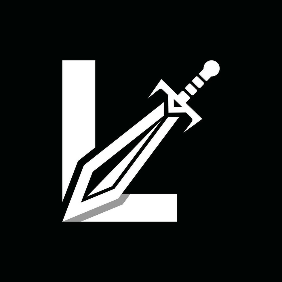 lettera l spada arma logo vettore illustrazione, astratto vettore illustrazione, pugnali e coltelli, logotipo elemento per modello.