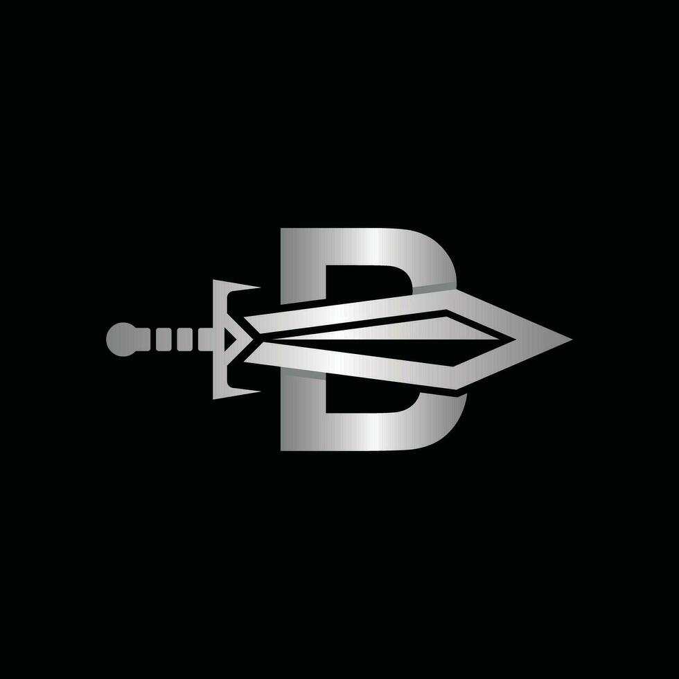 lettera B spada arma logo vettore illustrazione, astratto vettore illustrazione, pugnali e coltelli, logotipo elemento per modello.