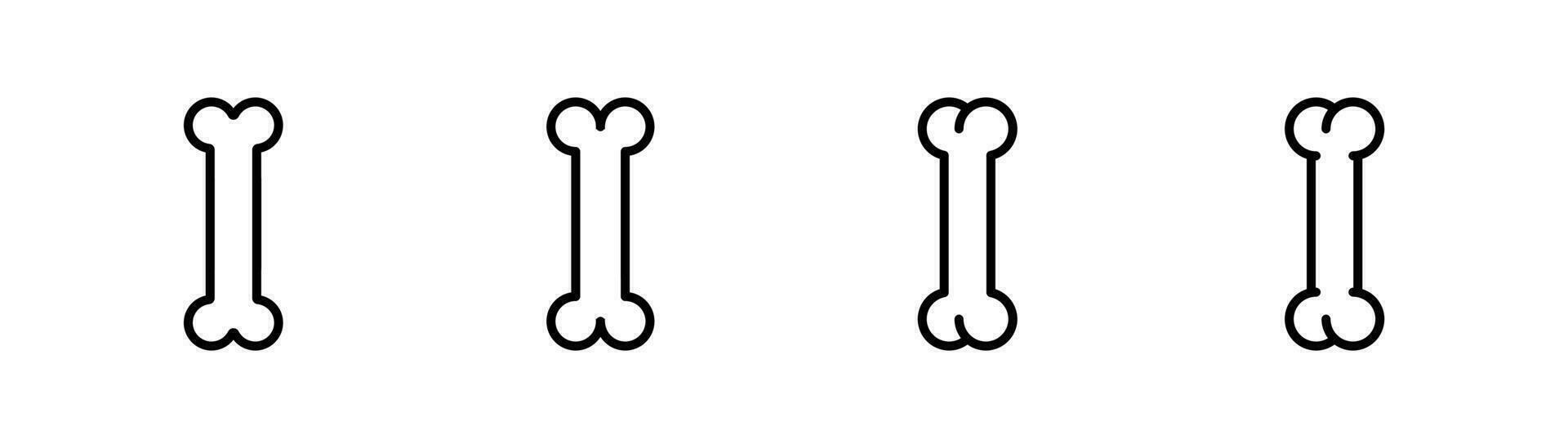 cane osso linea icona. osso per cane icona impostare. schema osso icona. modificabile ictus. azione vettore illustrazione.