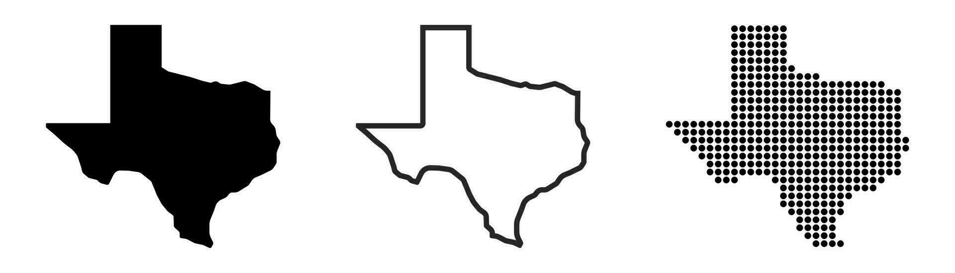 Texas carta geografica contorno. Texas stato carta geografica. glifo e schema Texas carta geografica. noi stato carta geografica. vettore