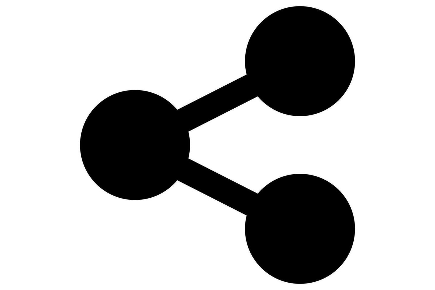 Condividere simbolo. condivisione icona nel nero. collegamento cartello. vettore