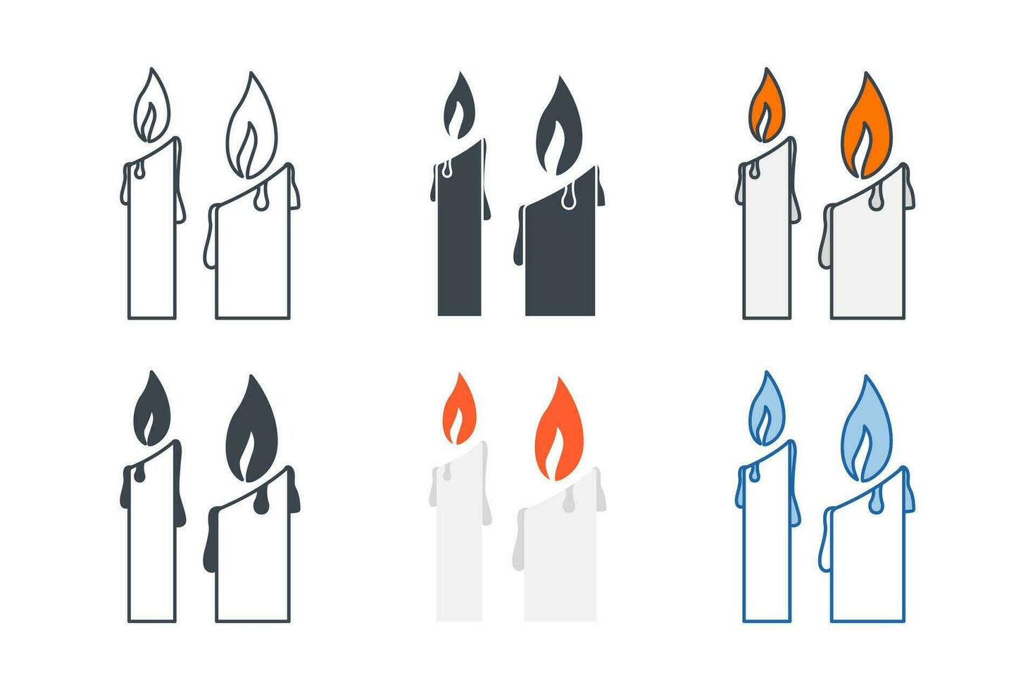 candela icona collezione con diverso stili. Pasqua candela icona simbolo vettore illustrazione isolato su bianca sfondo