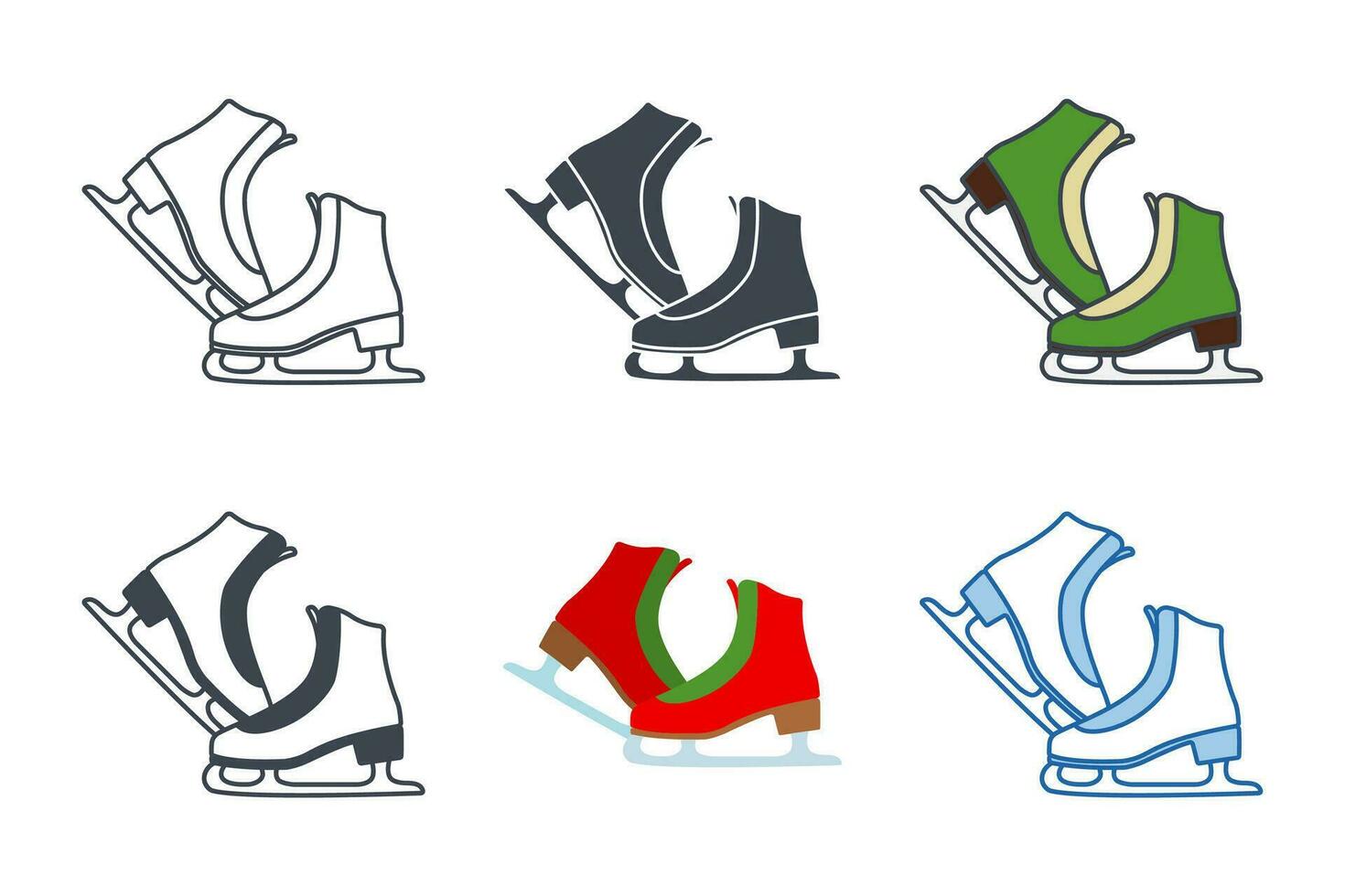 ghiaccio pattini icona collezione con diverso stili. ghiaccio pattinando icona simbolo vettore illustrazione isolato su bianca sfondo