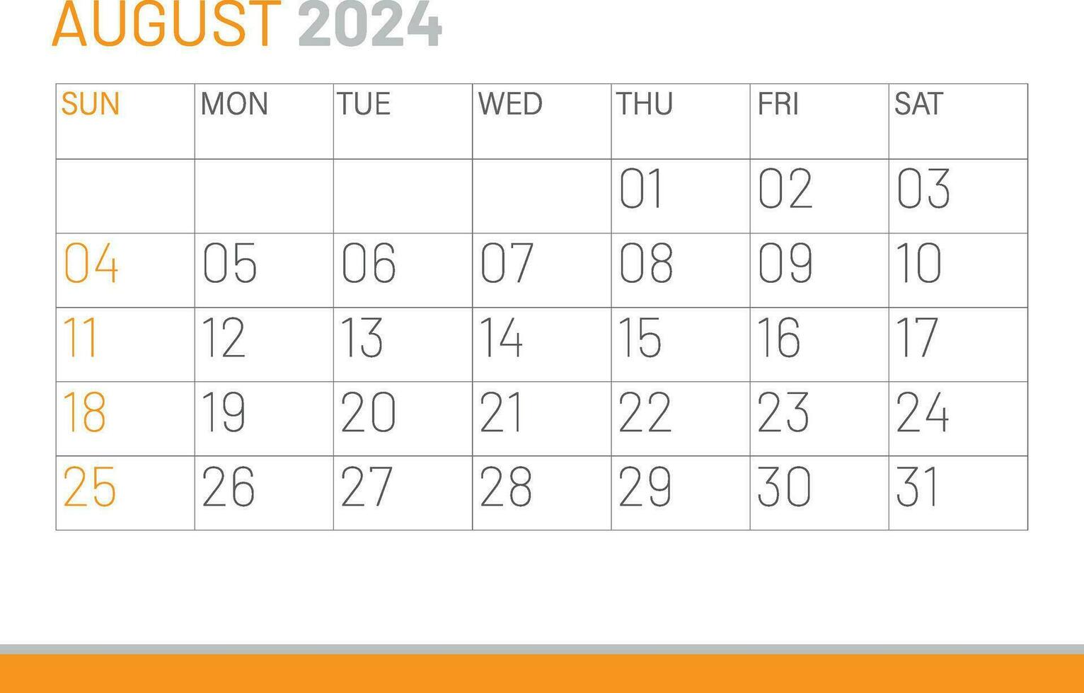 calendario agosto 2024, aziendale design modello vettore. scrivania calendario 2024 vettore