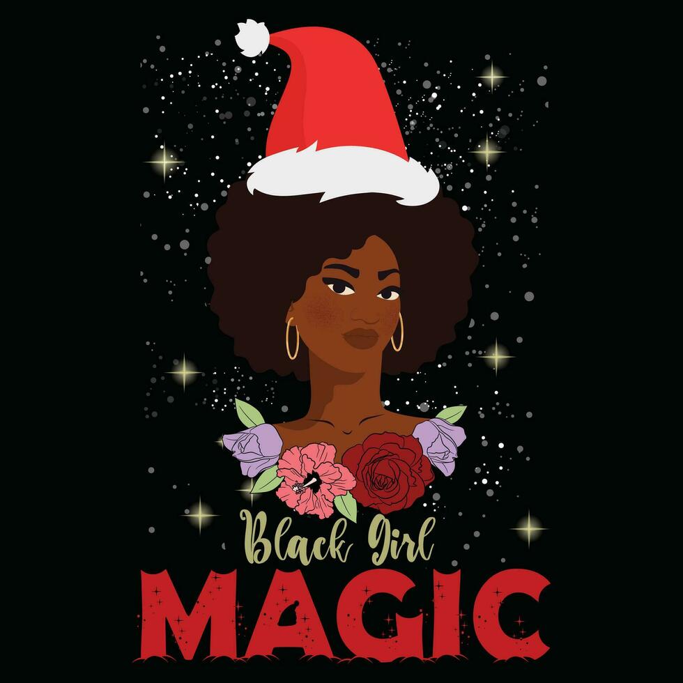 Natale design nero ragazza Magia vettore