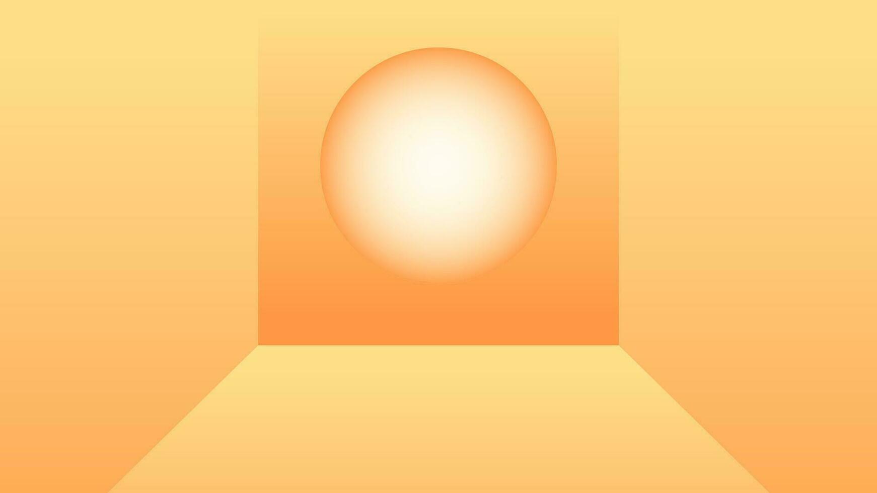 3d sfondo geometrico leggero buio arancia giallo moderno camera con in profondità cerchio portale moderno pendenza vettore