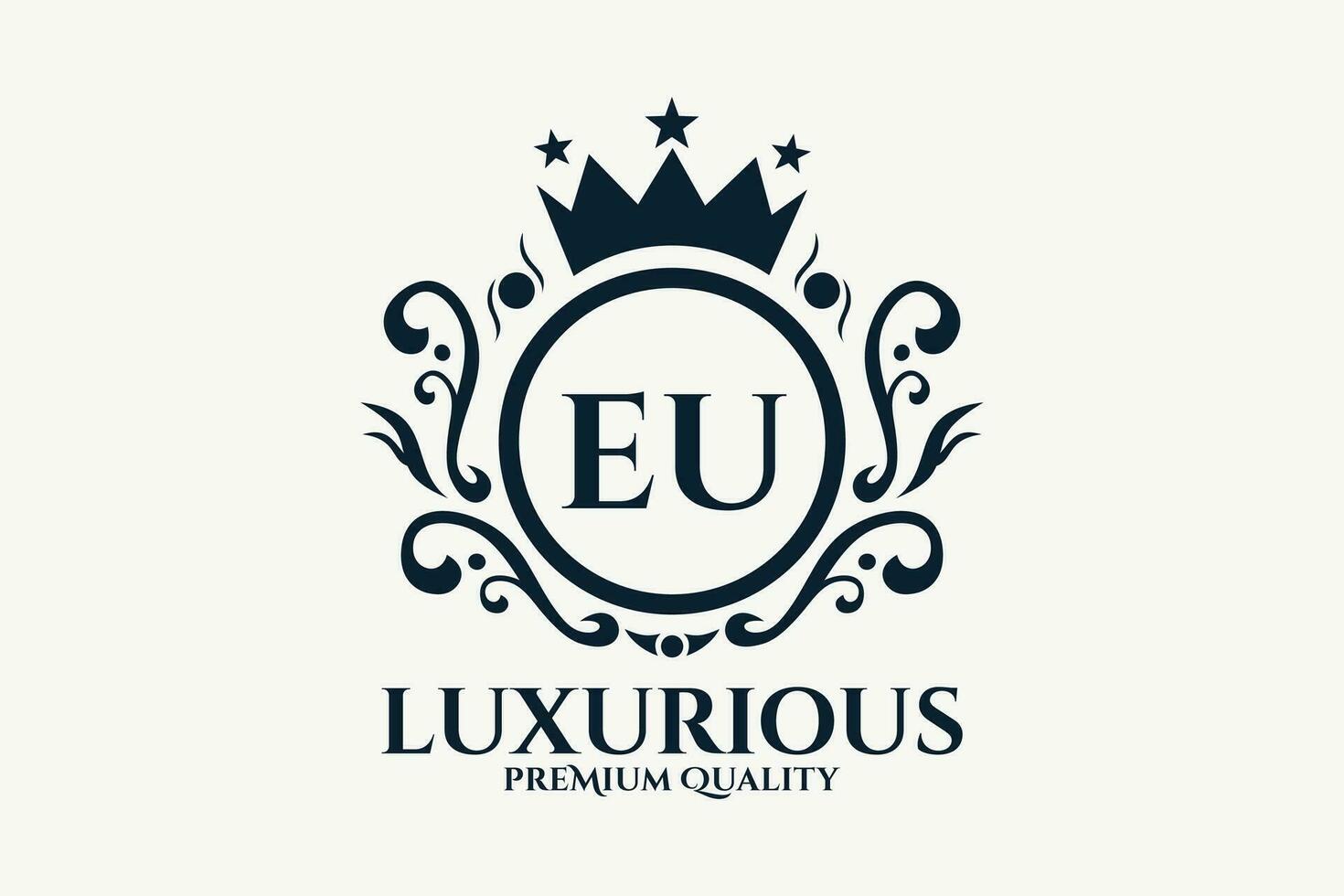 iniziale lettera Unione Europea reale lusso logo modello nel vettore arte per lussuoso il branding vettore illustrazione.