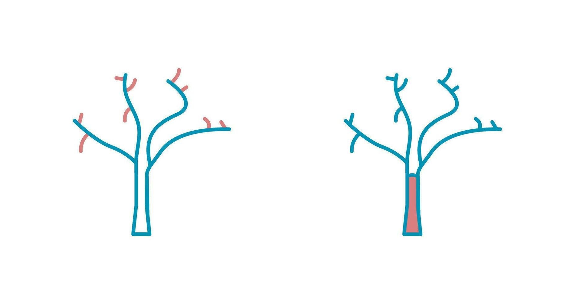 albero con no le foglie vettore icona