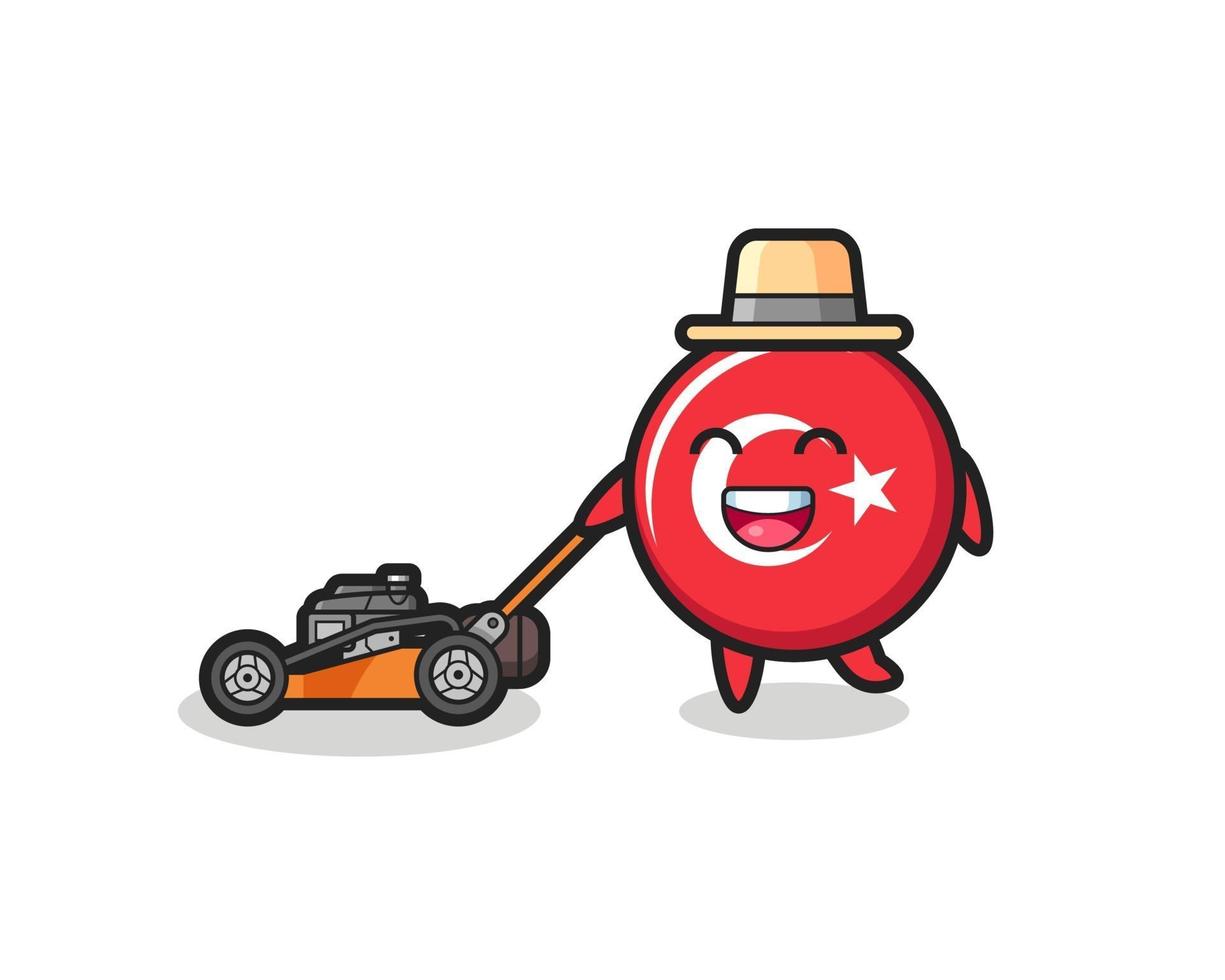 illustrazione del carattere distintivo della bandiera della Turchia usando il tosaerba vettore