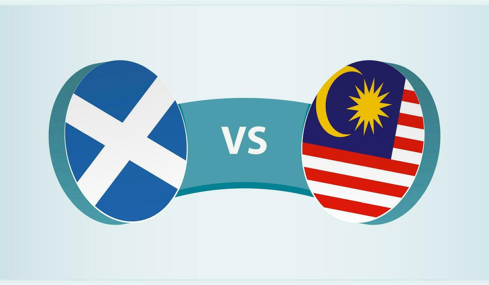 Scozia contro Malaysia, squadra gli sport concorrenza concetto. vettore